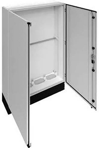 Hager Schrank aus Stahl in Lichtgrau RAL 7035, B/T/H: 105 x 27,5 x 205 cm - Bild 1