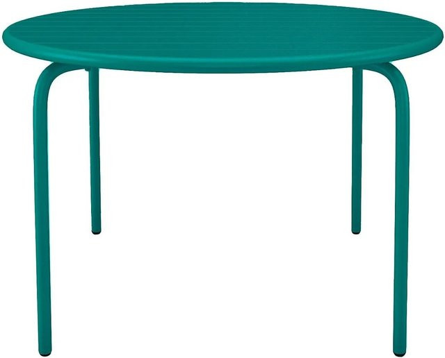 Vente-unique Gartentisch Mirmande aus Metall in Blaugrün, rund, Durchmesser: 110 cm - Bild 1