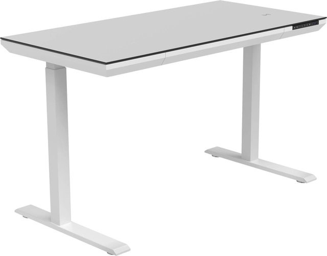 Momax Höhenverstellbarer Schreibtisch mit Schubladenelement in Weiß, Modernes Home-Office mit Elektromotor, B/T/H: 120 x 50 x 120 cm - Bild 1