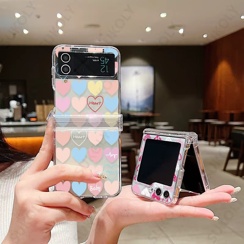 Stoßfeste transparente Handyhülle mit Liebesmuster für Samsung Galaxy Z Flip7, Z Flip6, Z Flip5, Z Flip4 und Z Flip3 - Bild 3