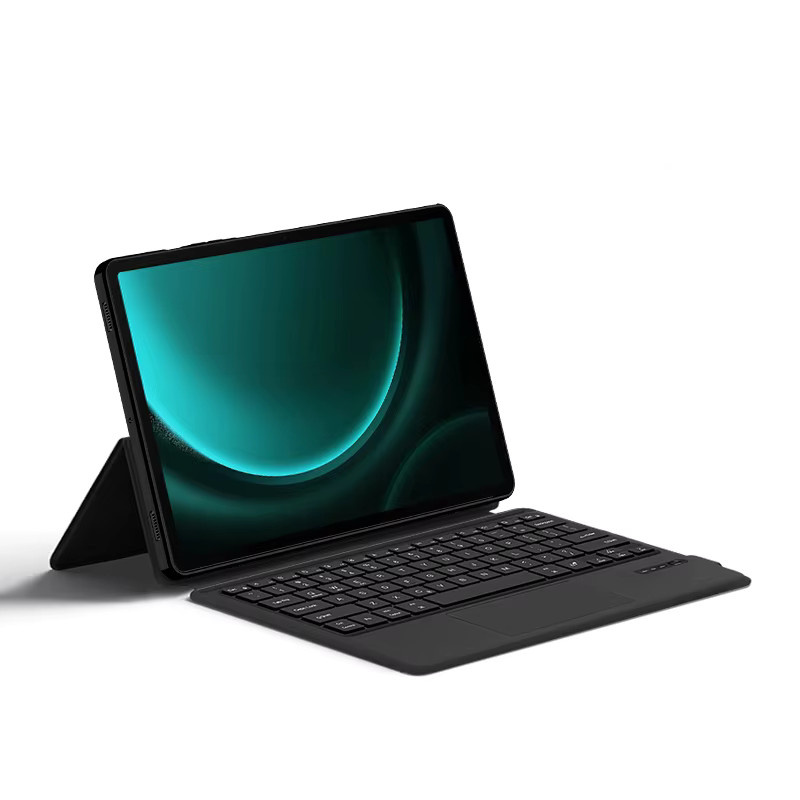 Samsung TrackPad-Tastaturhülle für Galaxy Tab S9 FE Plus FE+ 12,4 Zoll (2023) in Schwarz mit Spanisch und Portugiesisch - Bild 2