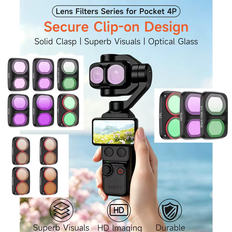DJI Osmo Pocket 4P Magnetisches Kamera-Objektivfilter-Set mit UV, ND und PL/CPL Filtern - Bild 2