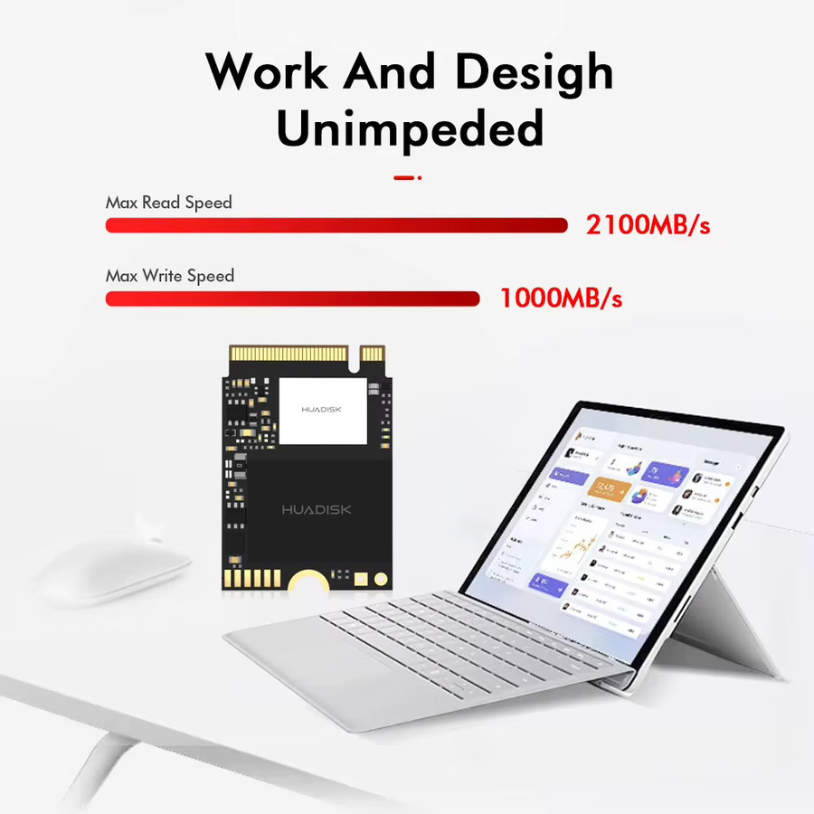 HUADISK NVMe M.2 SSD PCIe Gen 3x4 2230 in Schwarz für Mini-PC, Microsoft Surface Pro X/Pro 7 und ROG Ally - Bild 3