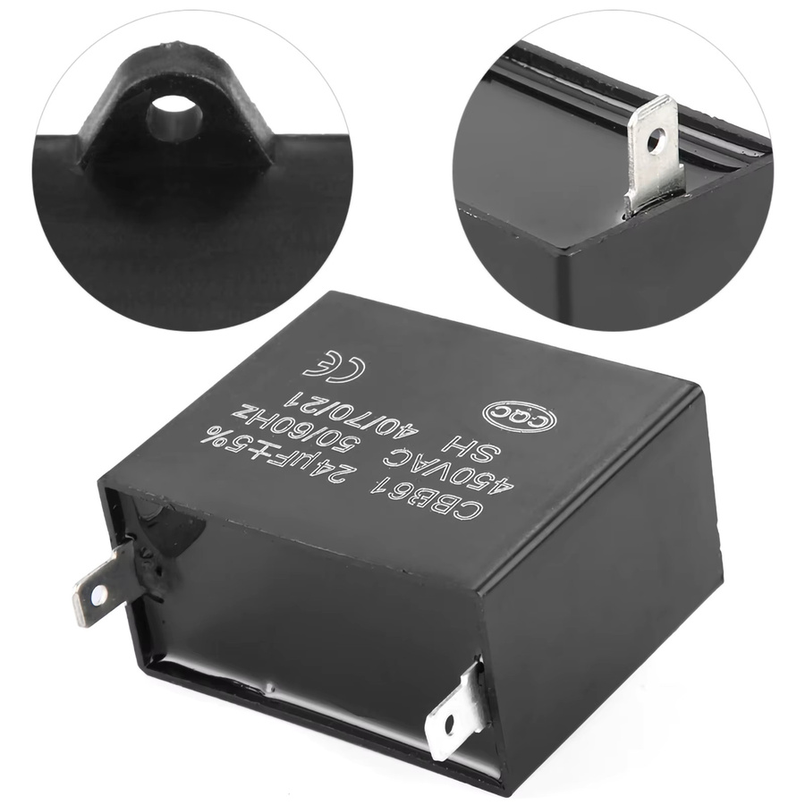 YOSOO CBB61 Generatoranlaufkondensator 24 μF 450 V AC in Schwarz - Bild 3