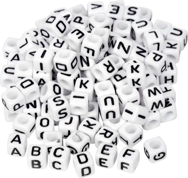 PRACHT Buchstabenperlen Schwarz Kunststoff - Bild 1