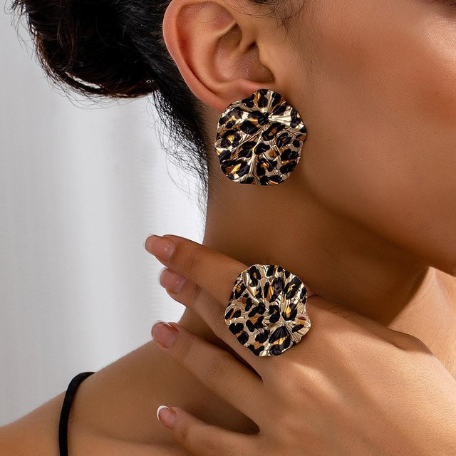 Lucky Star Jewelry Ohrring Set, Leopardenmuster, Zirkonia, Gold, Damen - Bild 1