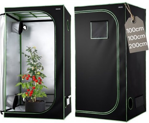 VEVOR Growzelt aus hochreflektierendem 600D Mylar mit Beobachtungsfenster und Bodenwanne, B/T/H: 100 x 100 x 200 cm - Bild 1