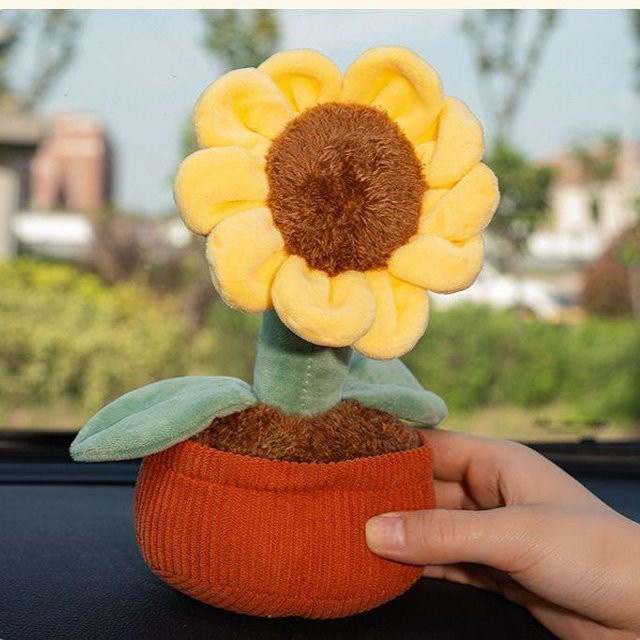 Yiran Toy Bohnensack Plüschtier Gelb mit Blumenmuster als Auto-Aromatherapie und Schreibtisch-Ornament, Höhe: 20 cm - Bild 1