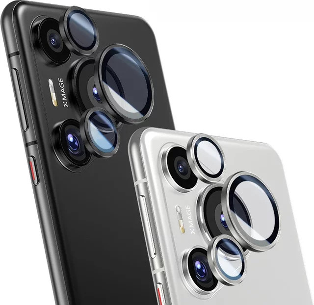 Kamera Objektiv Schutz für Huawei Pura 70 Pro Plus Ultra aus Aluminiumlegierung und gehärtetem Glas in Silber - Bild 1