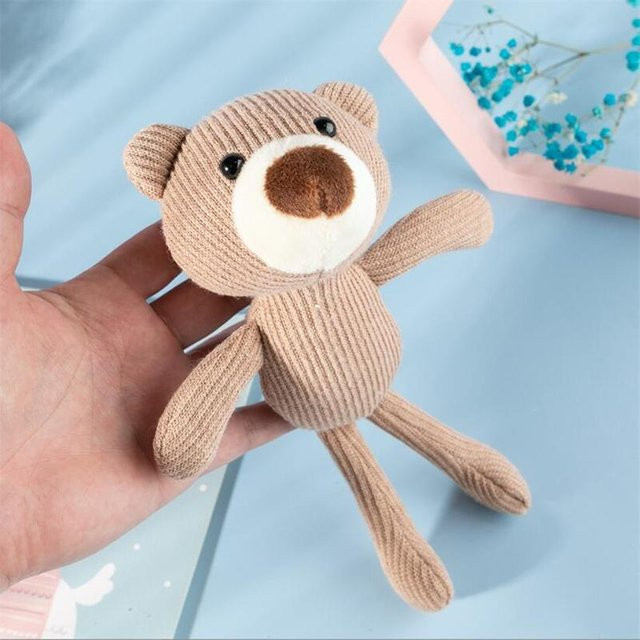 Kidsly Bär Plüschtier, Gestrickter Overall, Braun, 20cm - Bild 1