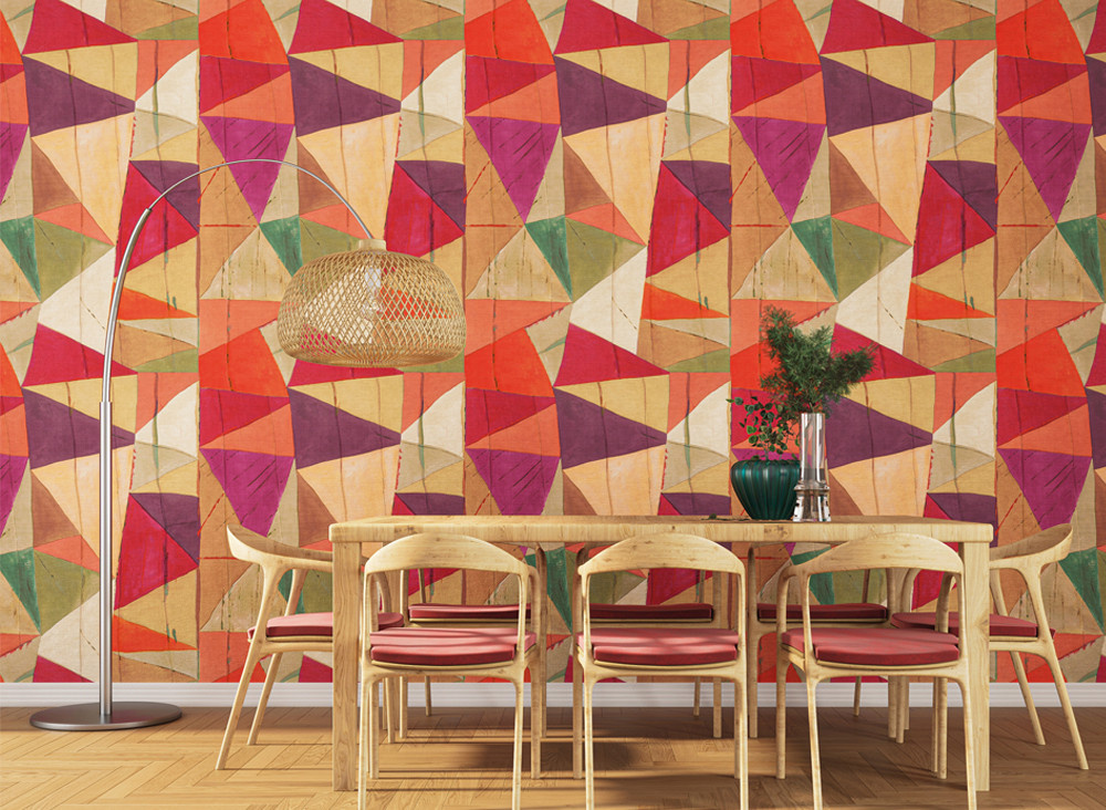 Jannelli & Volpi Tapete Savana 6633 Vlies-Tapete in Multicolor und Rot mit Natur- und Abstract-Motiv im Vintage-Stil - Bild 1