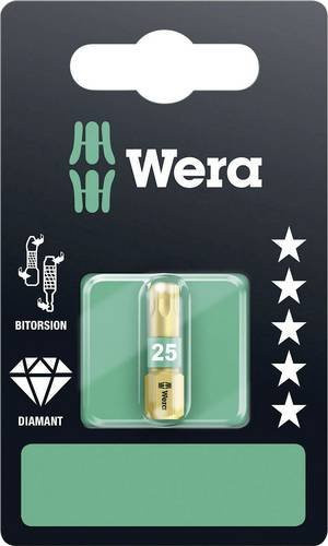 Wera Torx-Bit T 25 aus legiertem Werkzeugstahl mit Diamantbeschichtung in Silber, Durchmesser 6,3 mm - Bild 1
