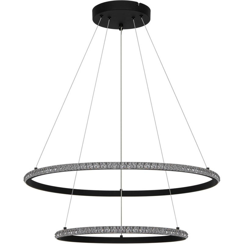 Pocoline LED-Pendelleuchte Aletta in Schwarz aus Metall und Acryl, Höhe: 120 cm, Durchmesser: 60 cm - Bild 2