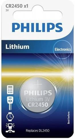 Philips CR2450 Knopfzelle 3V Lithium Minicell Silber 1 Stück - Bild 1