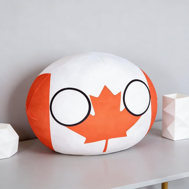 Yiran toy Polandball Countryballs Plüsch Blume Kissen in Weiß, weiche Stofftiere für Sofa und Deko - Bild 1