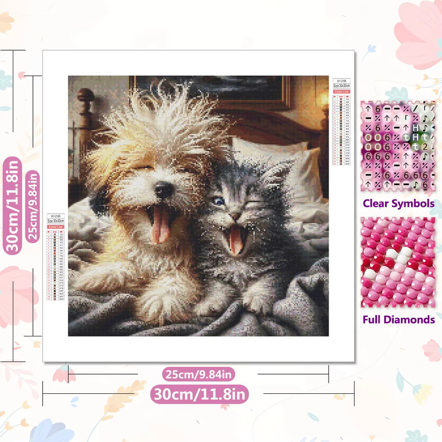 EverShine Diamant-Stickerei Hund und Katze, Malerei-Set, Tiere - Bild 2