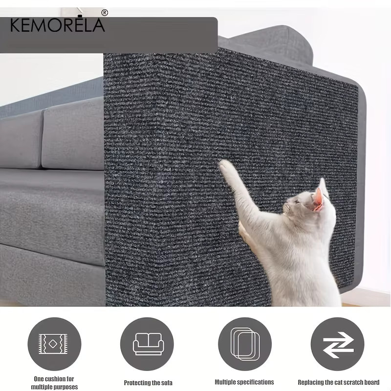 KEMORELA Kratzmatte für Katzen als selbstklebender Möbelschutz in Grau, wasserdicht und kratzfest - Bild 2