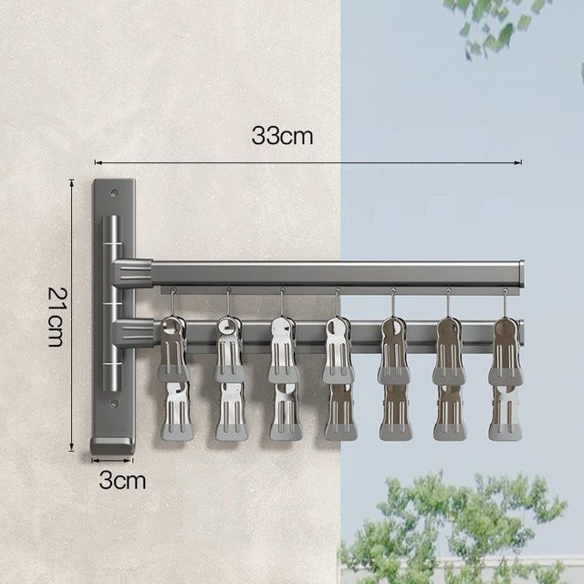 Faltbarer Wandhaken von Yiran Furniture aus Aluminium in Silber zur Wandmontage für Badezimmer und Kleidung - Bild 1