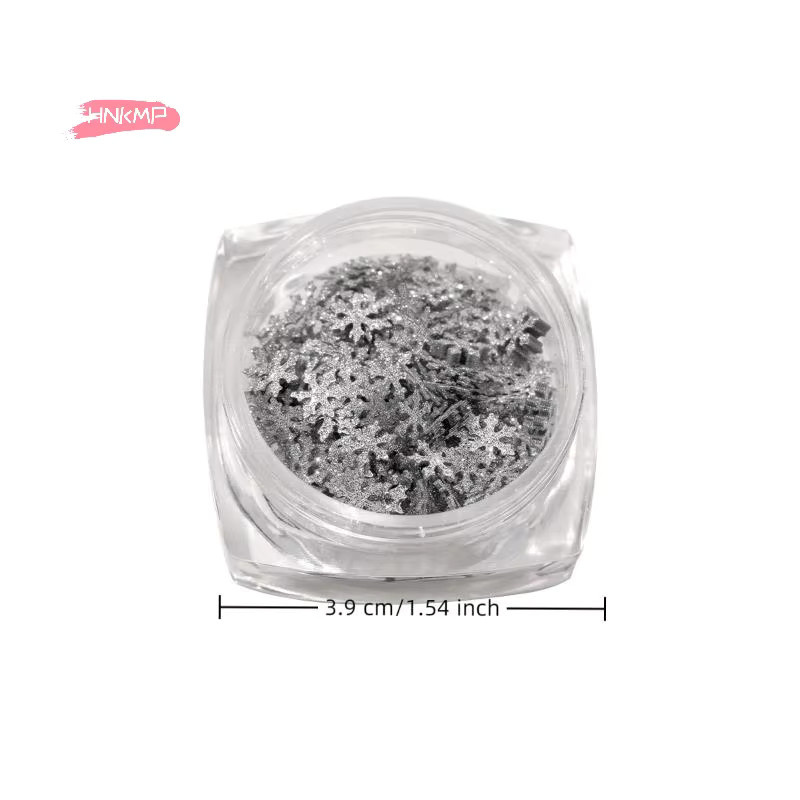 Nageldekoration Schneeflocken Pailletten, Silber, Glänzend, Unisex - Bild 3