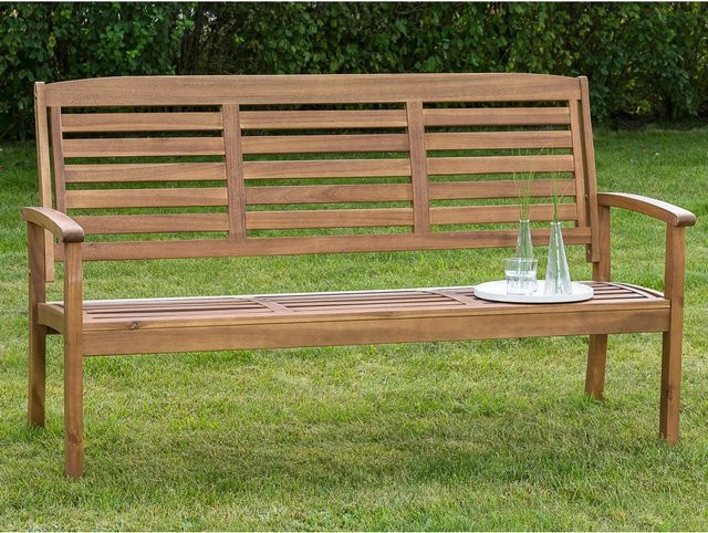 Merxx Gartenbank Paraiba 3-Sitzer aus Akazienholz Braun B/H/T: 160 x 92 x 61 cm - Bild 1