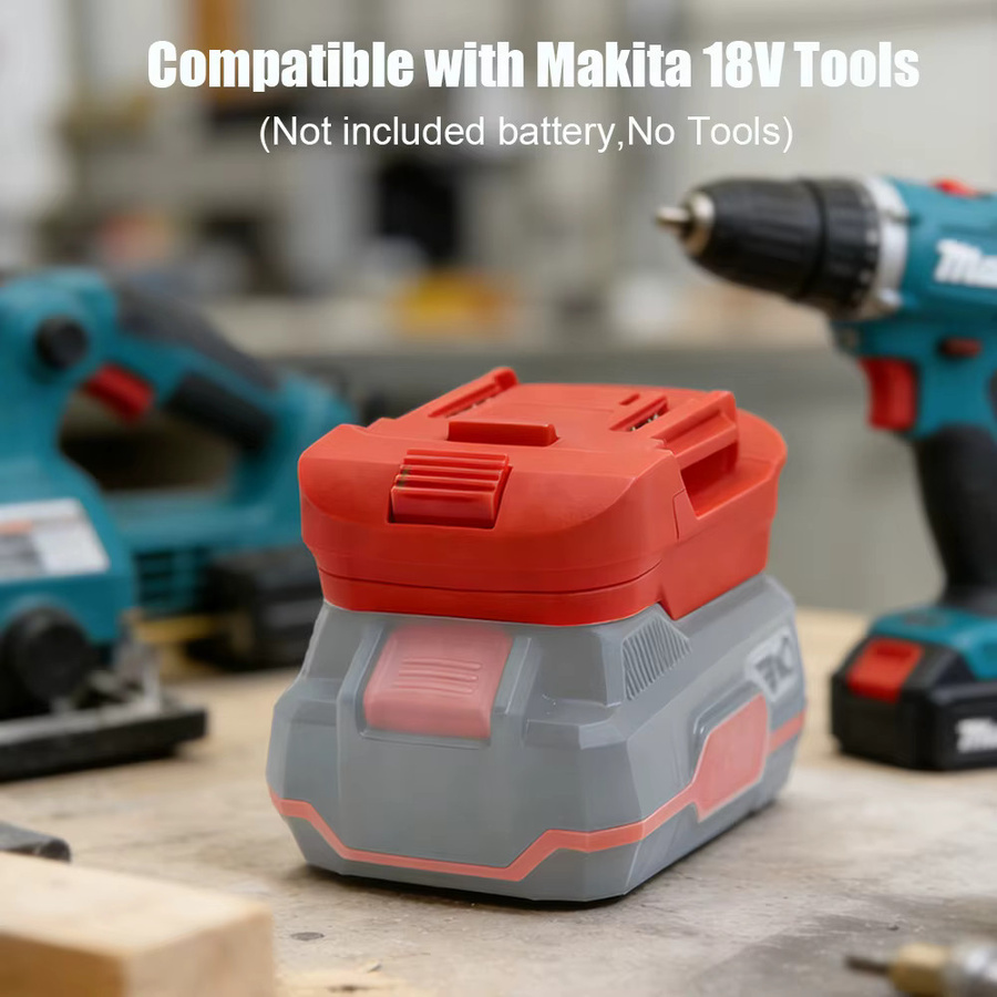 Batterieadapter-Konverter von Parkside für Lidl X20V Team Lithium zu Makita 18V Li-Ion Elektrowerkzeuge in Rot - Bild 4