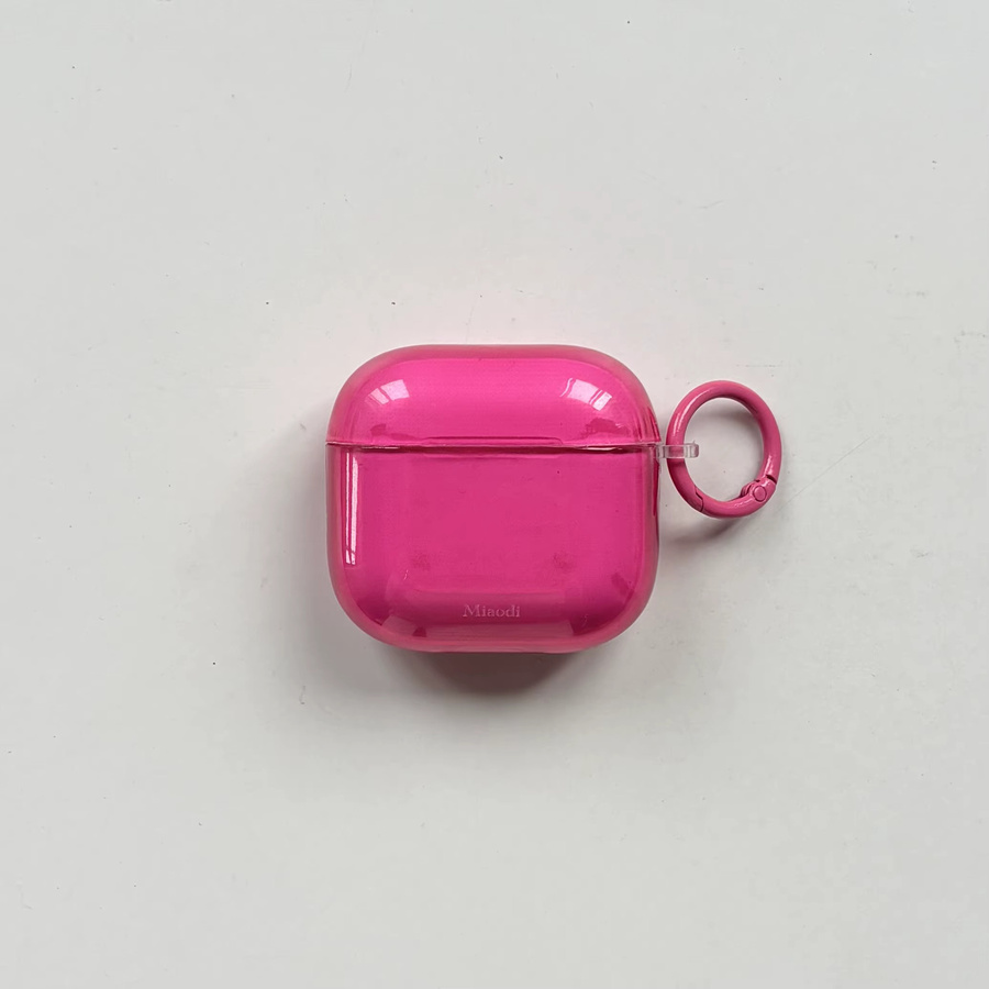 Transparente Schutzhülle für Apple AirPods Pro, Pro 2, Pro 3 sowie AirPods 1, 2, 3, 4 in Pink und Orange mit glänzendem Design - Bild 4