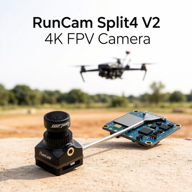 RunCam Split 4 V2 FPV-Kamera mit 4K-Aufnahme, 140° Sichtfeld und niedriger Latenz in Schwarz - Bild 1