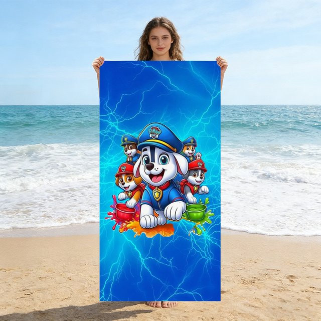 Potdemiel Strandtuch für Kinder aus Mikrofaser, blau, schnell trocknend und super saugfähig - Bild 1