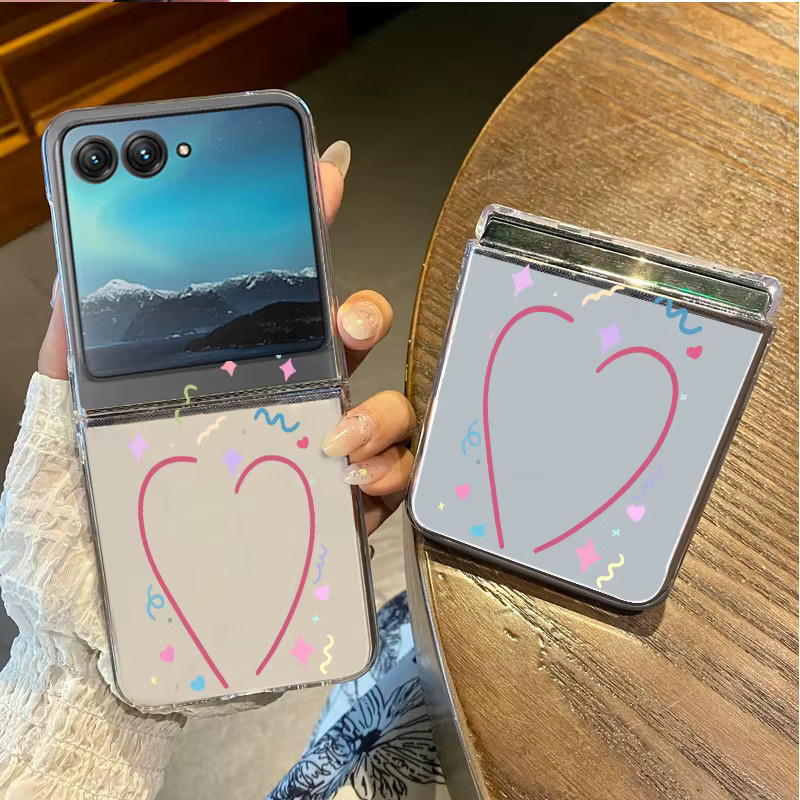 Transparente Love Hearts Handyhülle für Motorola Razr 60 40 50 Ultra mit stoßfestem Herzmuster - Bild 2