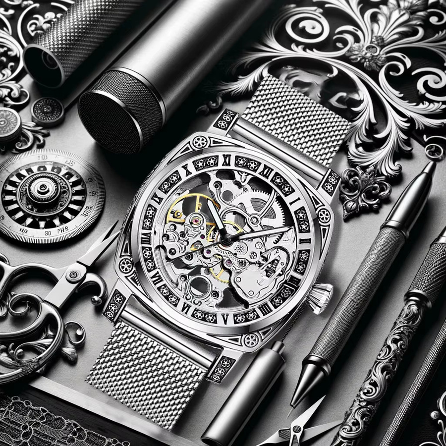 CAROTIF Armbanduhr Automatik, Edelstahl, Silber, Herren - Bild 3