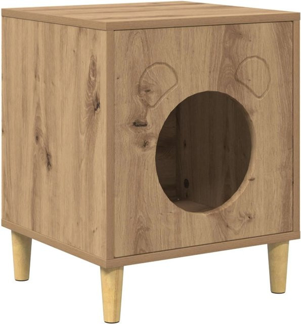 vidaXL Katzenhaus aus Holzwerkstoff in Eiche, Braun, B/T/H: 42,5 x 40 x 53 cm - Bild 1