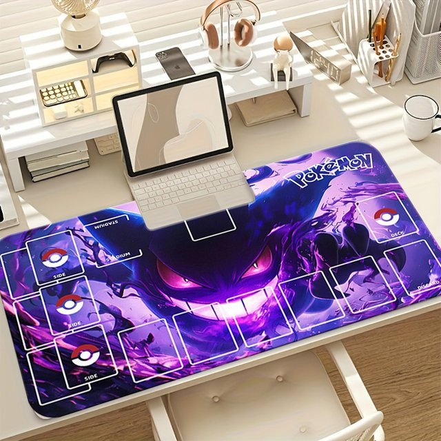 Potdemiel Pokémon Gengar Dark Style TCG Spielmatte mit Zonen, rutschfeste Kartenspielmatte - Bild 1