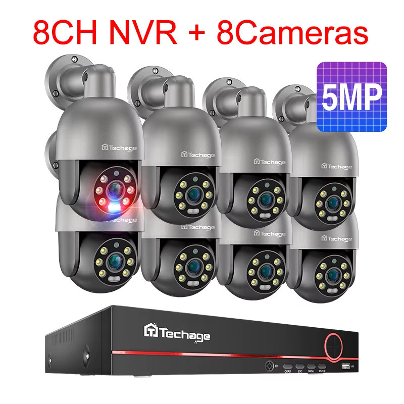 Techage 8CH 5MP HD POE CCTV Überwachungssystem mit NVR Kit und IP Outdoor Kameras inklusive Gesichtserkennung - Bild 6