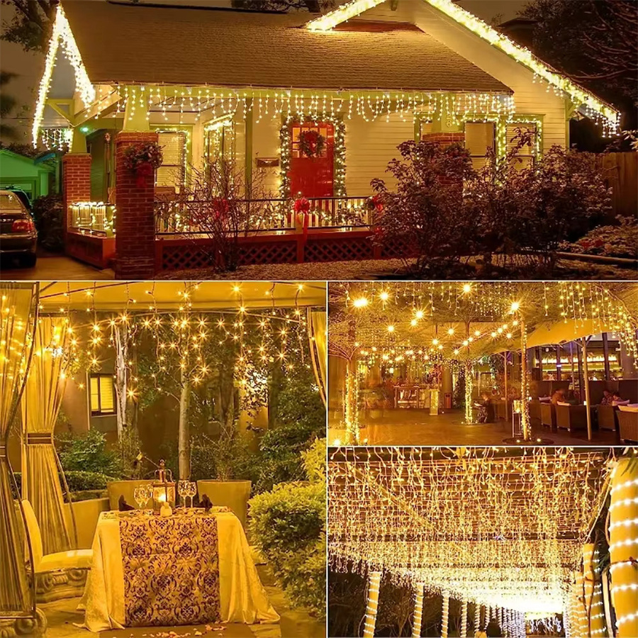 WELPUR Solar Eiszapfen Lichtkette mit 160 LEDs, 7,5 m Länge für Outdoor, Traufe, Garten und Weihnachtsdekoration - Bild 6