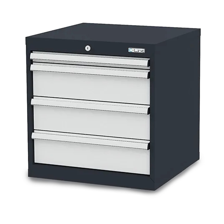 Simplaflex Schubladenschrank aus Stahlblech in Grau und Anthrazit, B/T/H: 90,0 x 57,5 x 62,0 cm - Bild 2