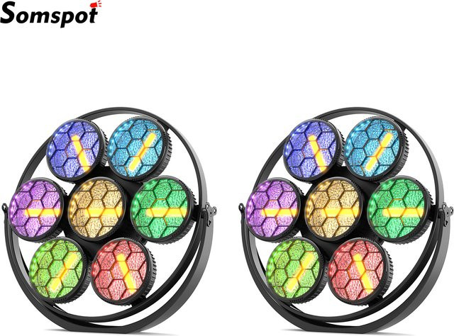 Somspot 2er Set Lineare Vintage-Leuchten 350W COB LED Retro-Lichter in Schwarz und Multicolour für DJ, Disco, Party und Bühnenbeleuchtung - Bild 1
