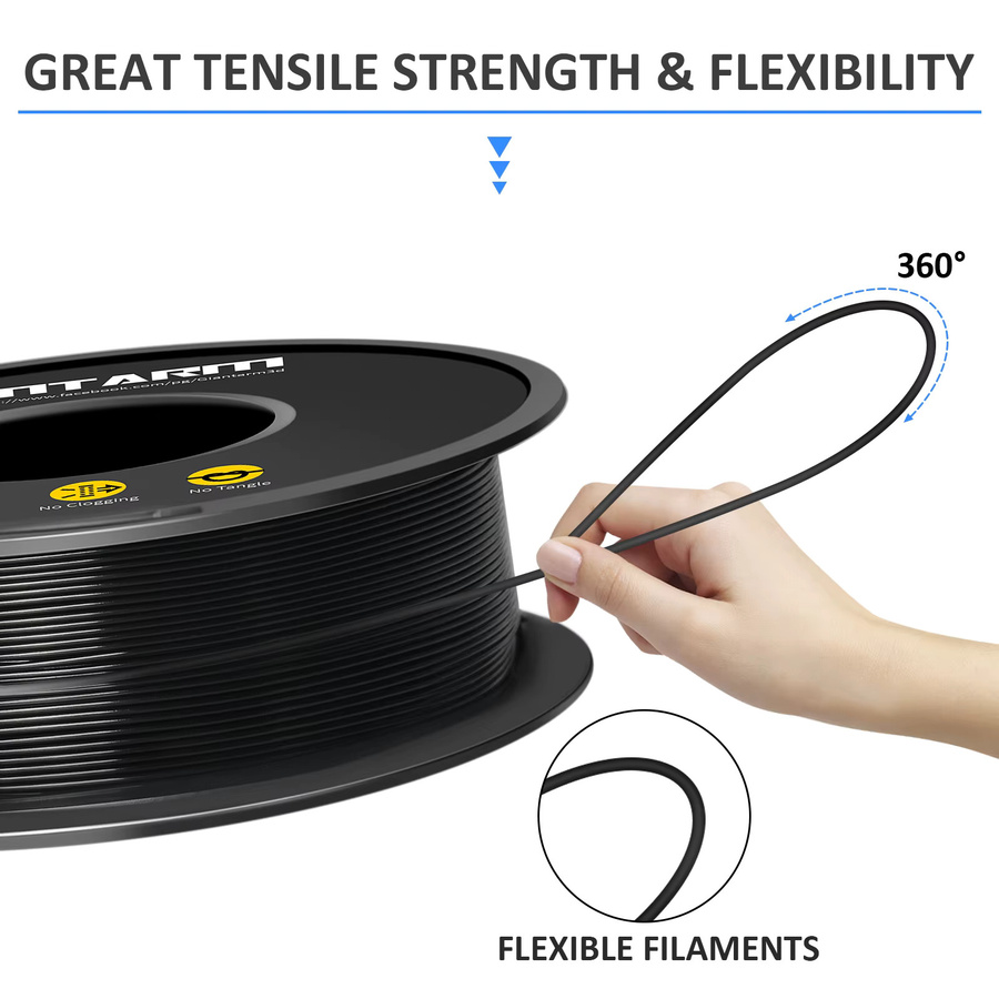 GIANTARM PLA Filament 1,75mm für FDM 3D-Drucker, 1kg, Schwarz oder Braun - Bild 4