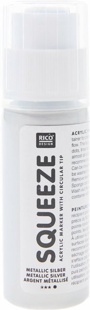 Rico Design Squeeze Acrylic Marker Metallic Silber 60ml - Bild 1