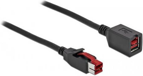 Delock PoweredUSB 24V USB-Stromkabel mit Stecker und Buchse, Schwarz, Länge: 4,00 m - Bild 1