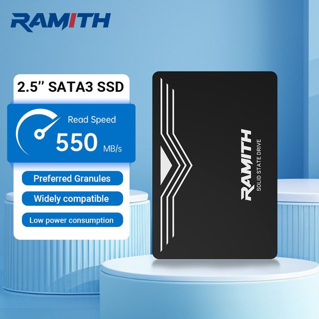 RAMITH SSD 120GB Solid-State-Laufwerk SATA3 für Laptop und Desktop PC in Schwarz - Bild 1