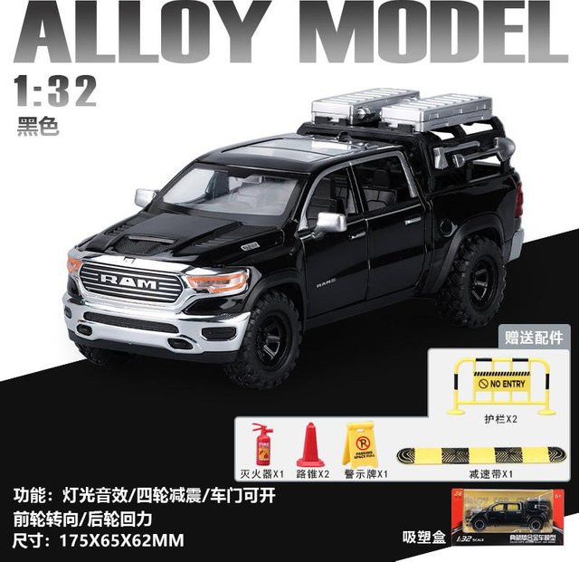 Linyi toy car Ram 1500 Trx Mammoth Off Road Pickup, Modellauto, 1:32, Metall, mit Sound und Licht, ab 14 Jahren - Bild 1
