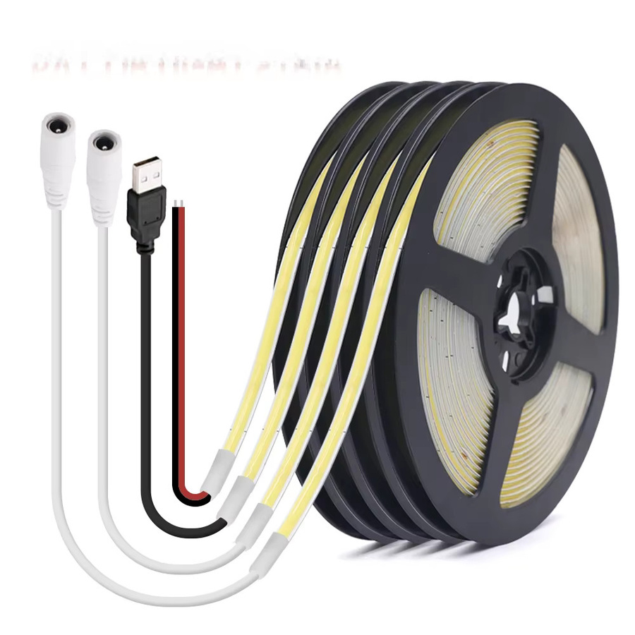 GAHADA COB LED-Streifen USB Warmweiß Flexibles LED-Band mit 320 LEDs Selbstklebend Breite: 8 mm, Tiefe: 5 mm, Höhe: 3 mm - Bild 6