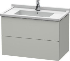 Duravit Waschtischunterschrank L-Cube wandhängend mit 2 Schubladen, Farbe: Grau, B: 82 cm, T: 46,9 cm, H: 55,8 cm - Bild 1