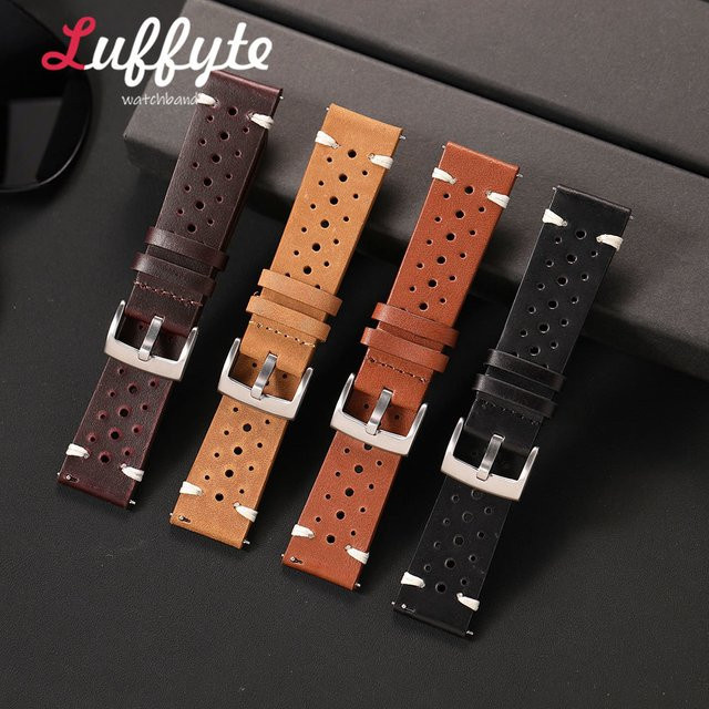 luffyte Uhrenarmband Rindsleder, Schwarz, Herren - Bild 1