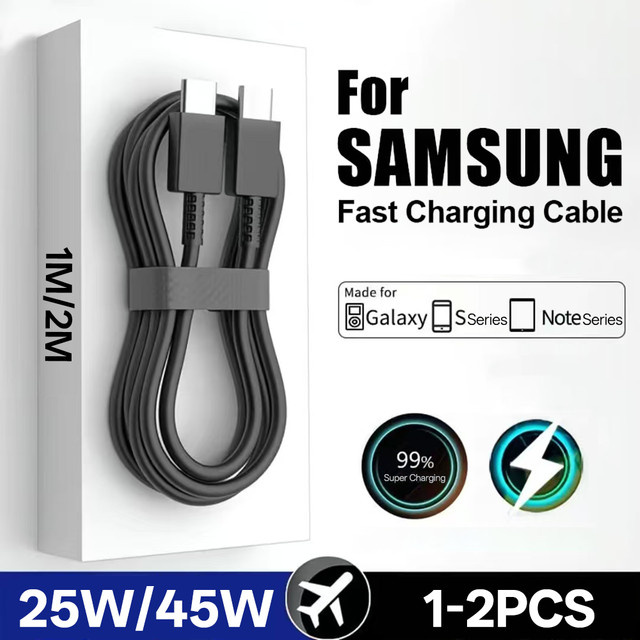 Samsung USB-C Schnellladekabel mit 45W PD für Galaxy S24 S23 S22 S21 S20 Ultra und Note 10 5G in Weiß - Bild 1