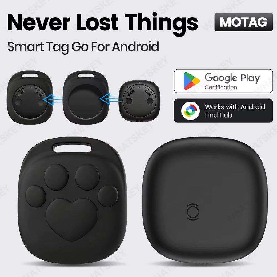 Peocke Mini-GPS-Tracker in Schwarz zur Diebstahlsicherung für Schlüssel, Geldbörsen und Haustiere, kompatibel mit Google Find My Device für Android - Bild 2