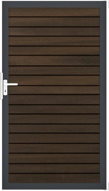 GroJa Steckzaun-Tor Solid-Rhombus 1-flg. DB703 Universal-DIN in Walnuss, B/H: 104 x 180 cm - Bild 1