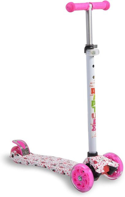 Byox Scooter Rapture Kinderroller aus Alu weiß mit Leuchträdern ab 3 Jahren - Bild 1
