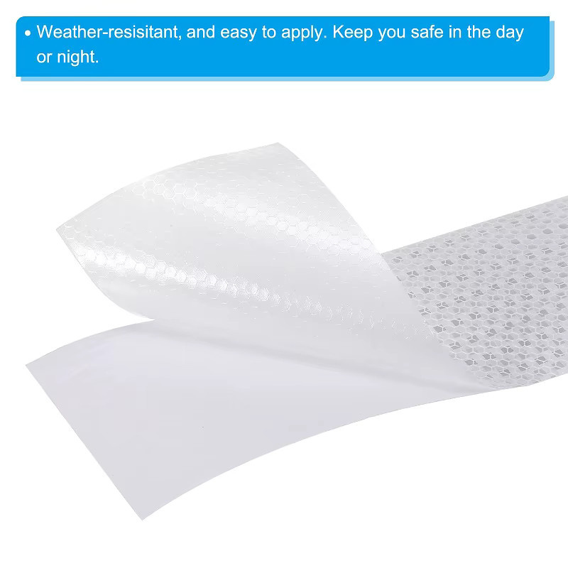Satop Cinta Reflektierende Aufkleber in Weiß aus PVC mit Wabenmuster für erhöhte Sichtbarkeit und Sicherheit, Breite: 10 cm, Länge: 5 m - Bild 2