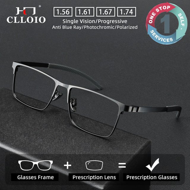 CLLOIO Korrektionsbrille, randlos, Titanium, rectangular, black - Bild 1